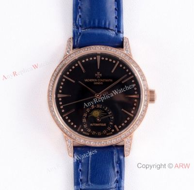 (VC) Swiss Replica Vacheron Constantin Patrimony Moon 32mm Watch Rose Gold